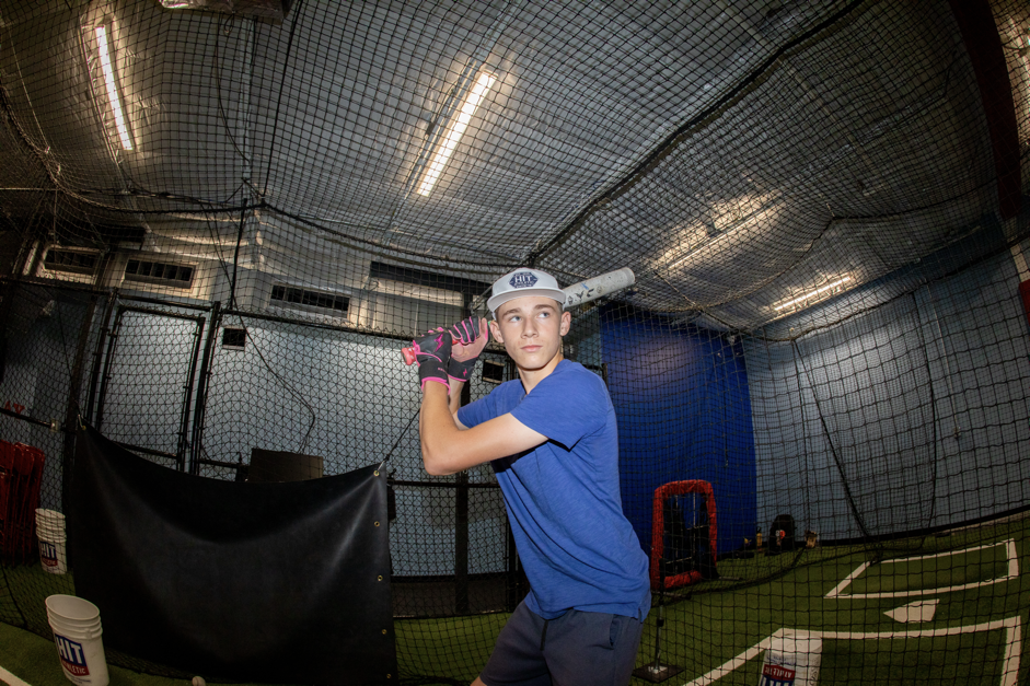 Batting cages and baseball specific training at HIT Athletic in Austin, Texas.